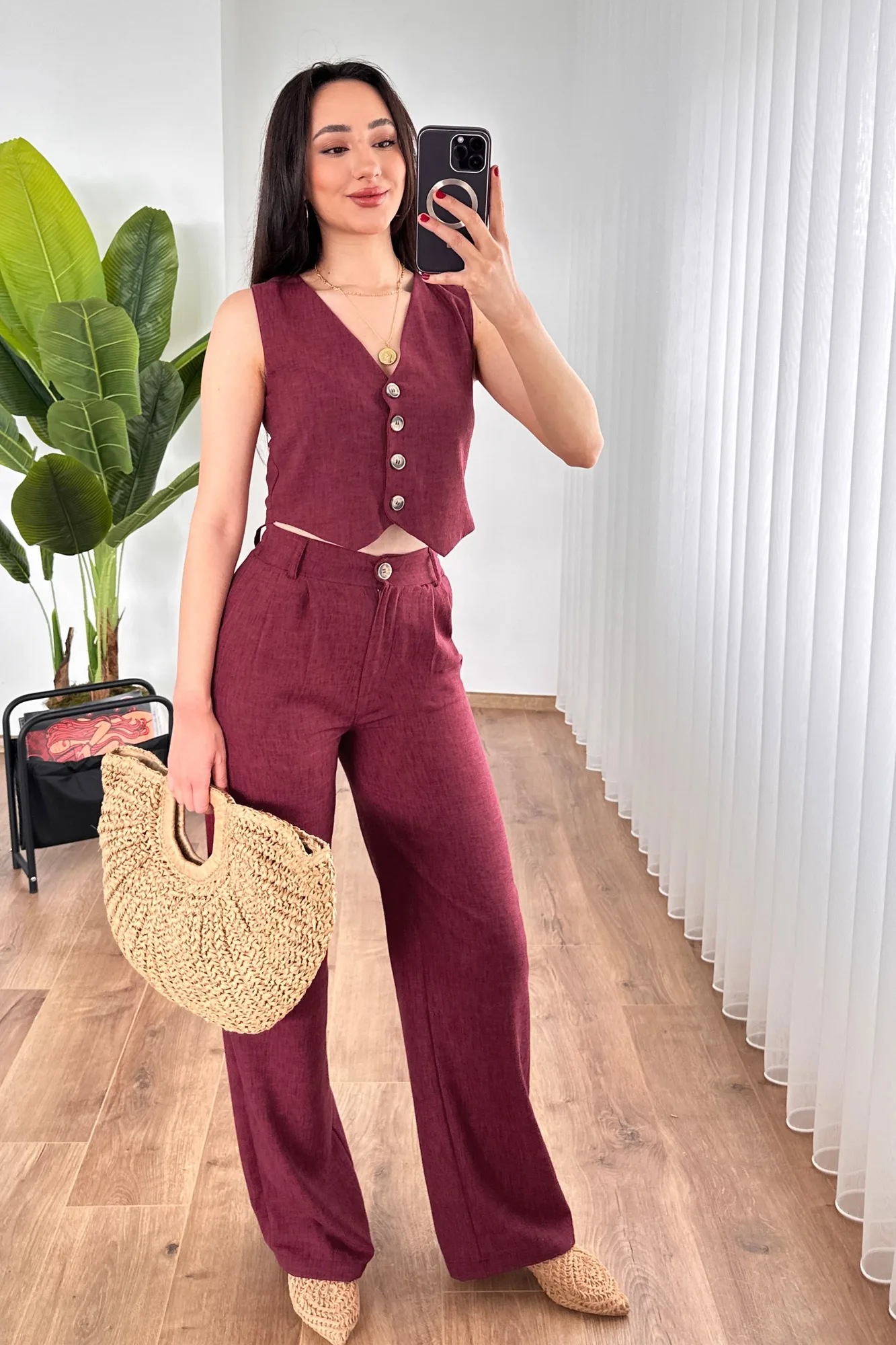 Kırçıllı Desen Bordo Toptan Takım - Bordo – Bordo, S
