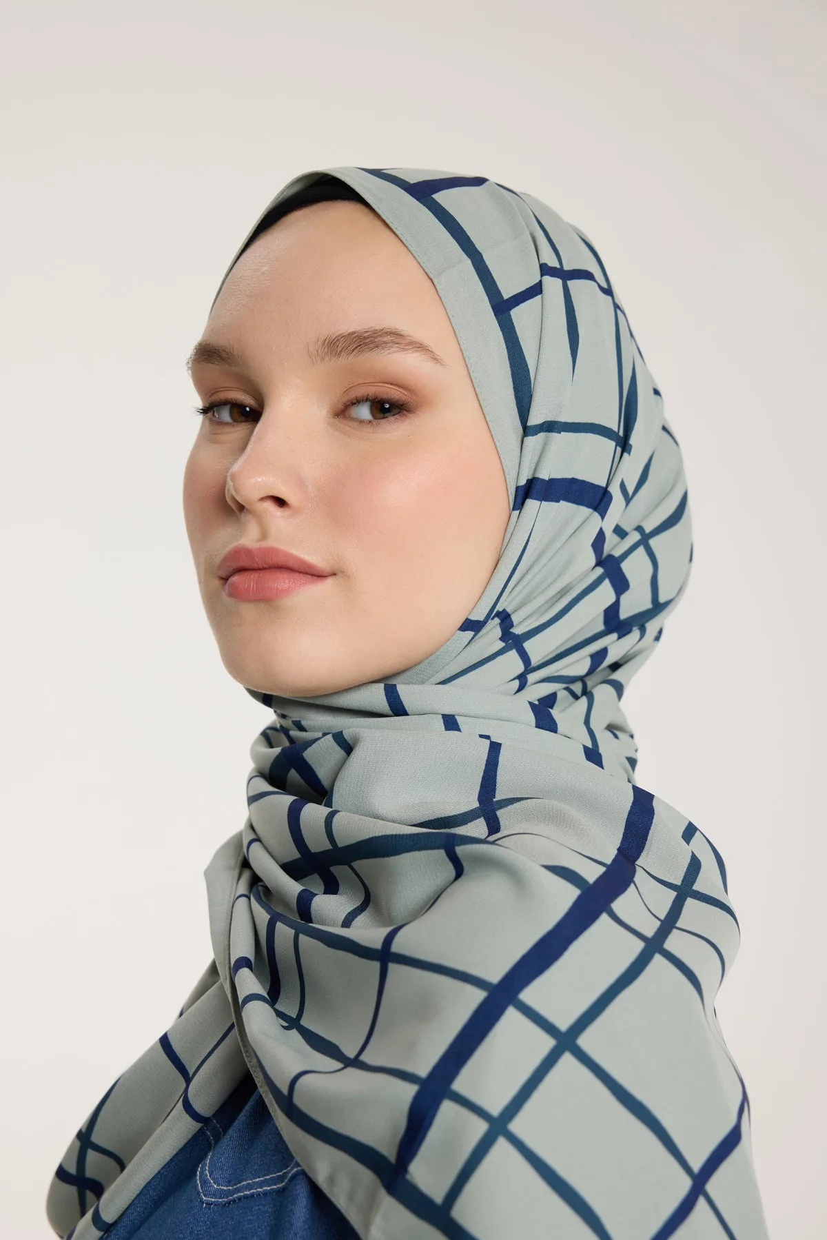 Pure Tone Şal - Kare Desen - Çağla - Laci - Kare Desen - Çağla - Laci