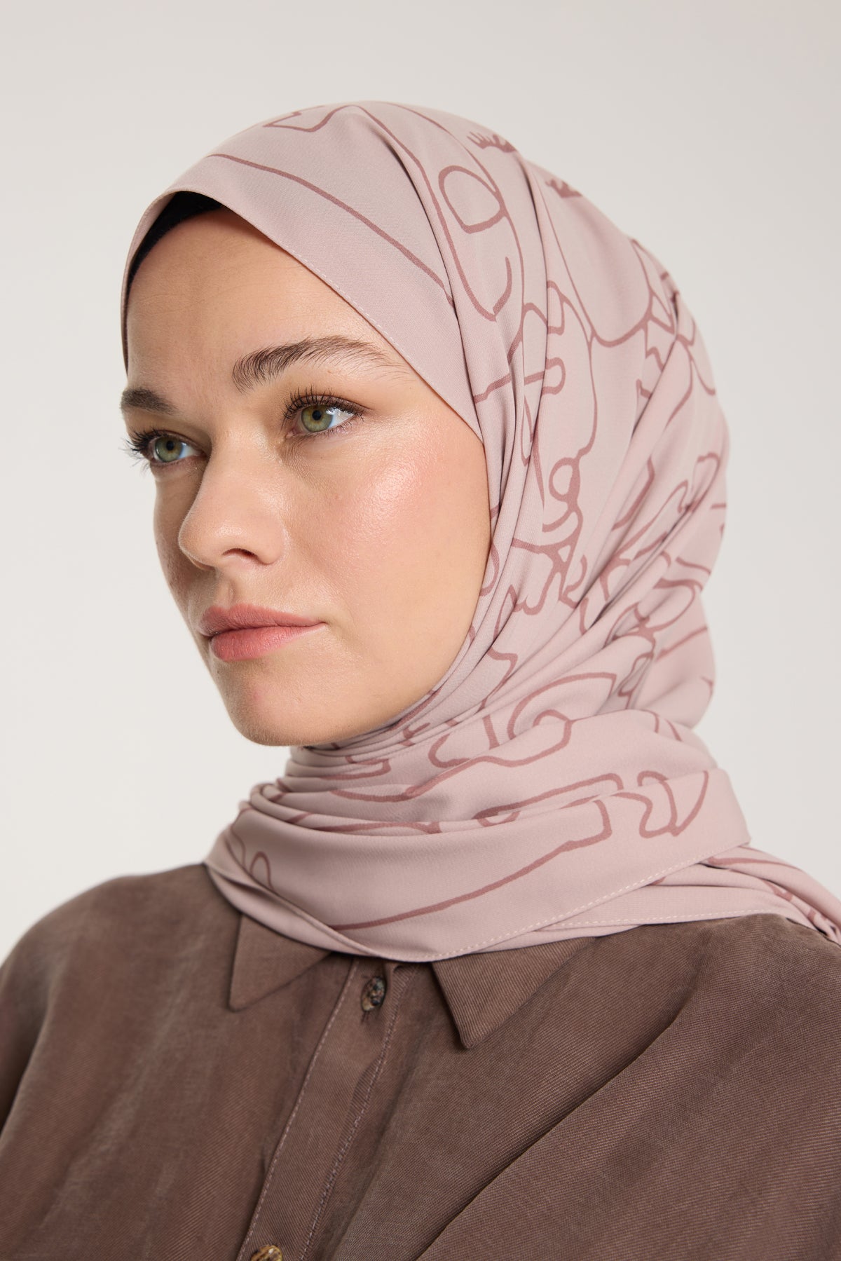 Pure Tone Şal - Marjinal Desen - Latte - Nude - Marjinal Desen - Latte - Nude