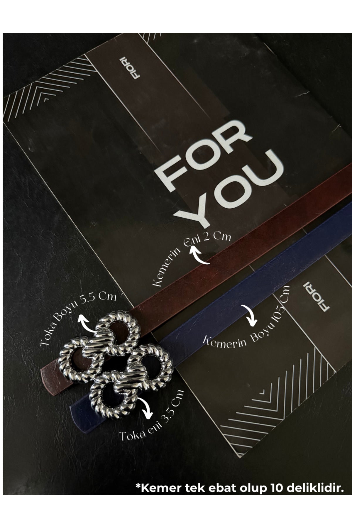 Burgu Gümüş Tokalı Siyah İnce Kadın Kemeri, Ceket Kemeri, Gömlek Kemeri, Elbise Kemeri - Lacivert-Bordo-Silver