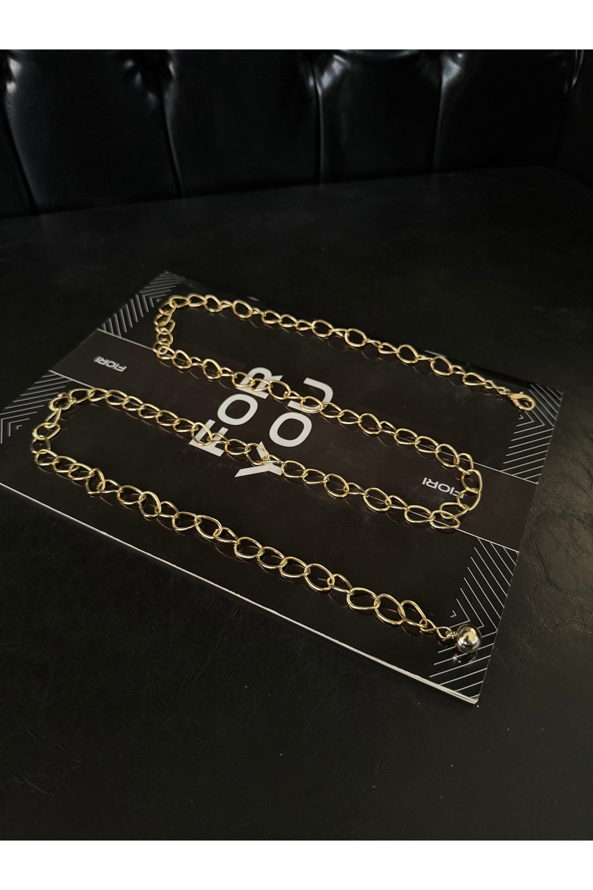 Zincir Detaylı Kadın Bel Zinciri Bel Kemeri,Elbise Kemeri,Etek Kemeri,Pantolon Kemeri - GOLD