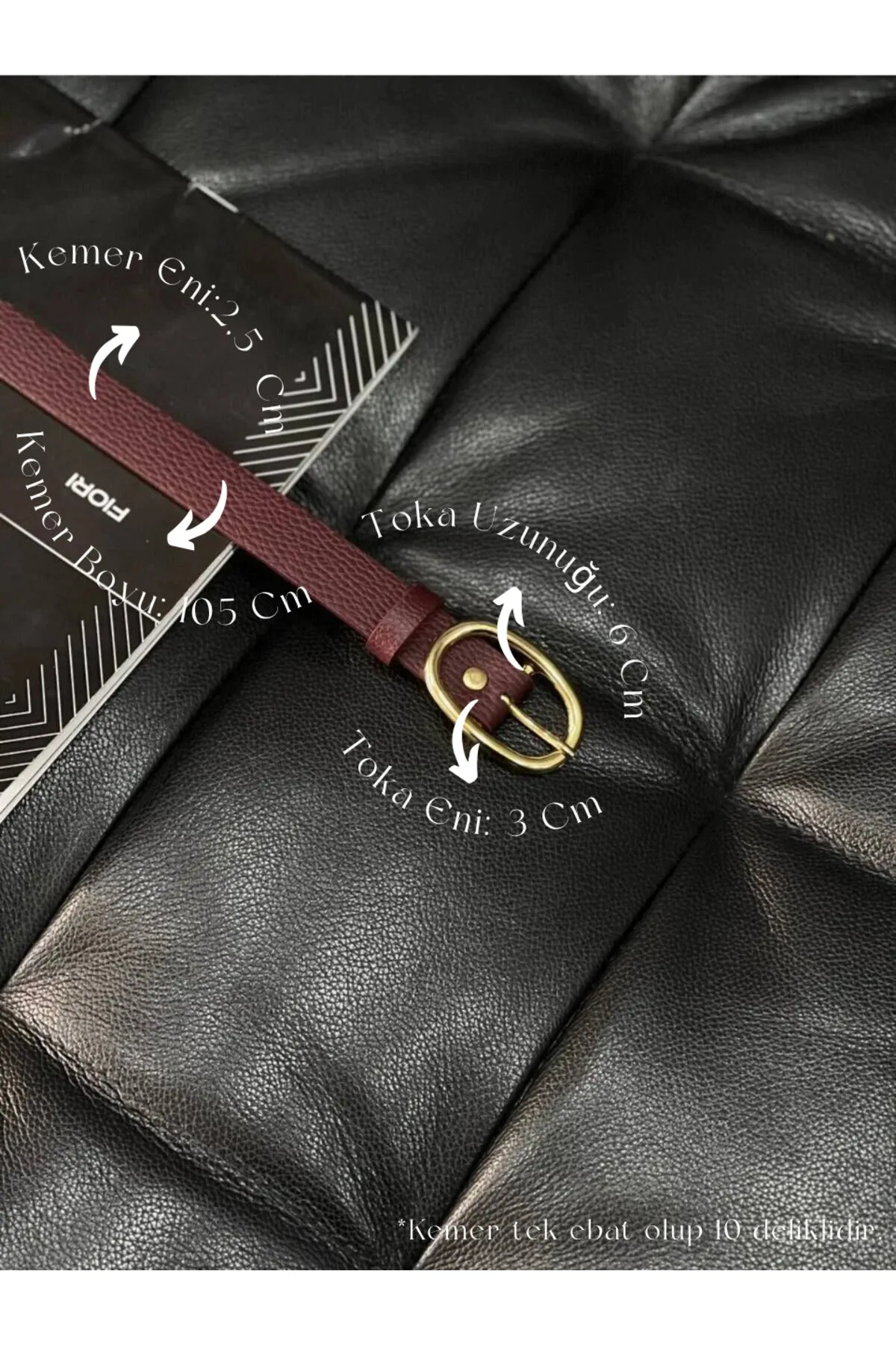 Oval Gold Tokalı Kadın Pantolon Kemeri, Ceket Kemeri, Elbise Kemeri, Gömlek Kemeri - Bordo