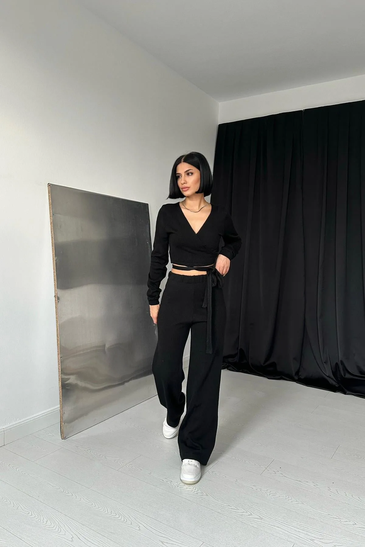 Siyah Triko Takım - Siyah – Siyah, L
