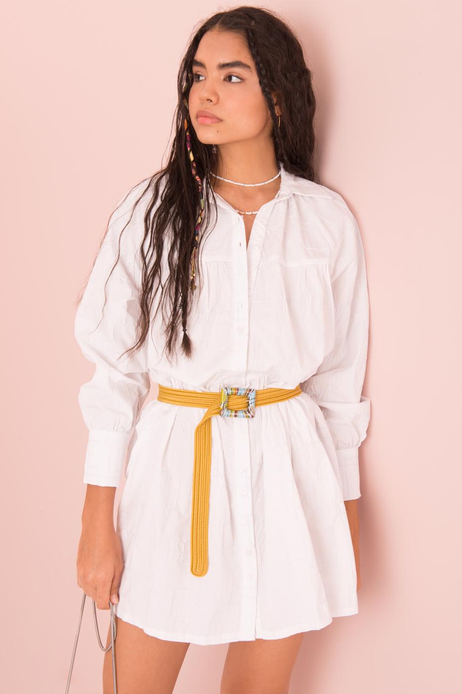Oversized Shirt Dress - White