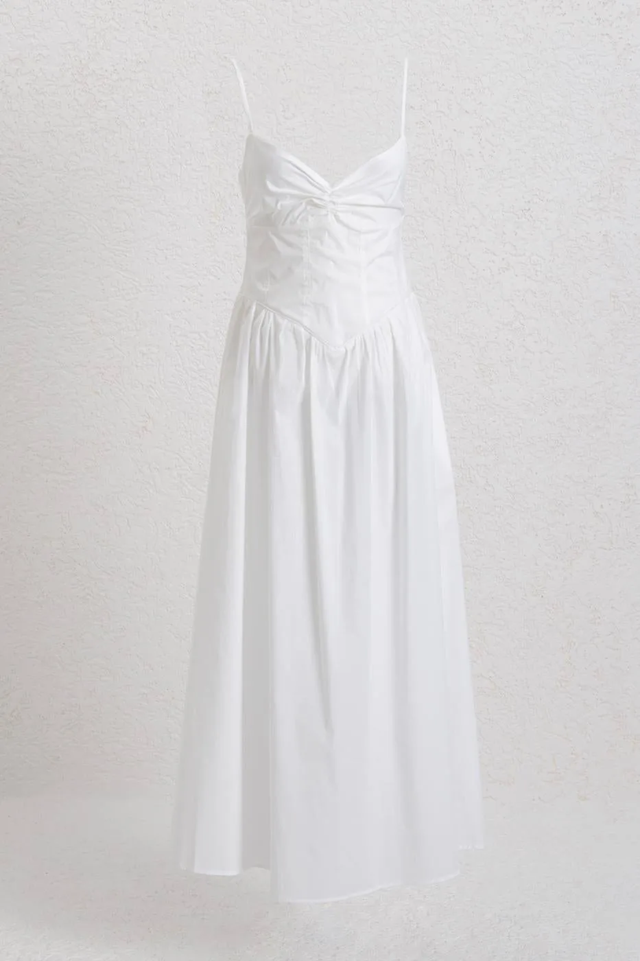 Strappy Bodice Midi Dress - White – Beyaz, XS