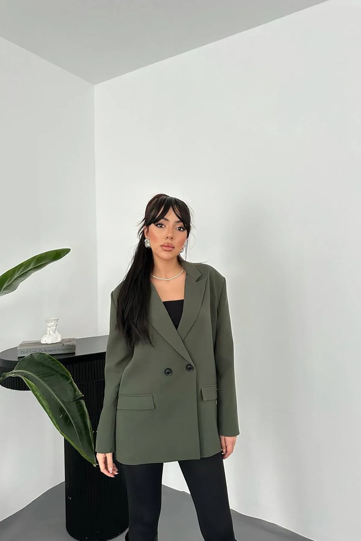 Haki Blazer Ceket - Haki – Haki, L