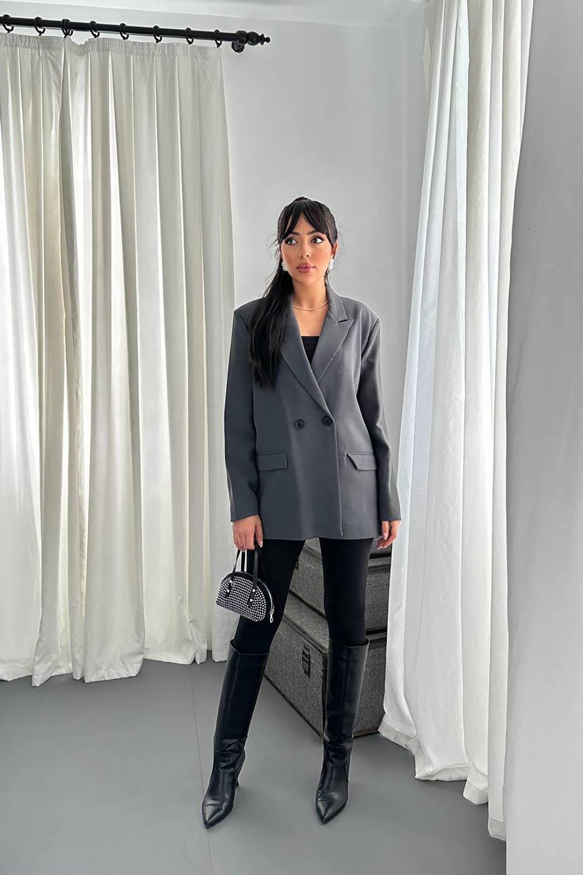 Füme Blazer Ceket - Füme