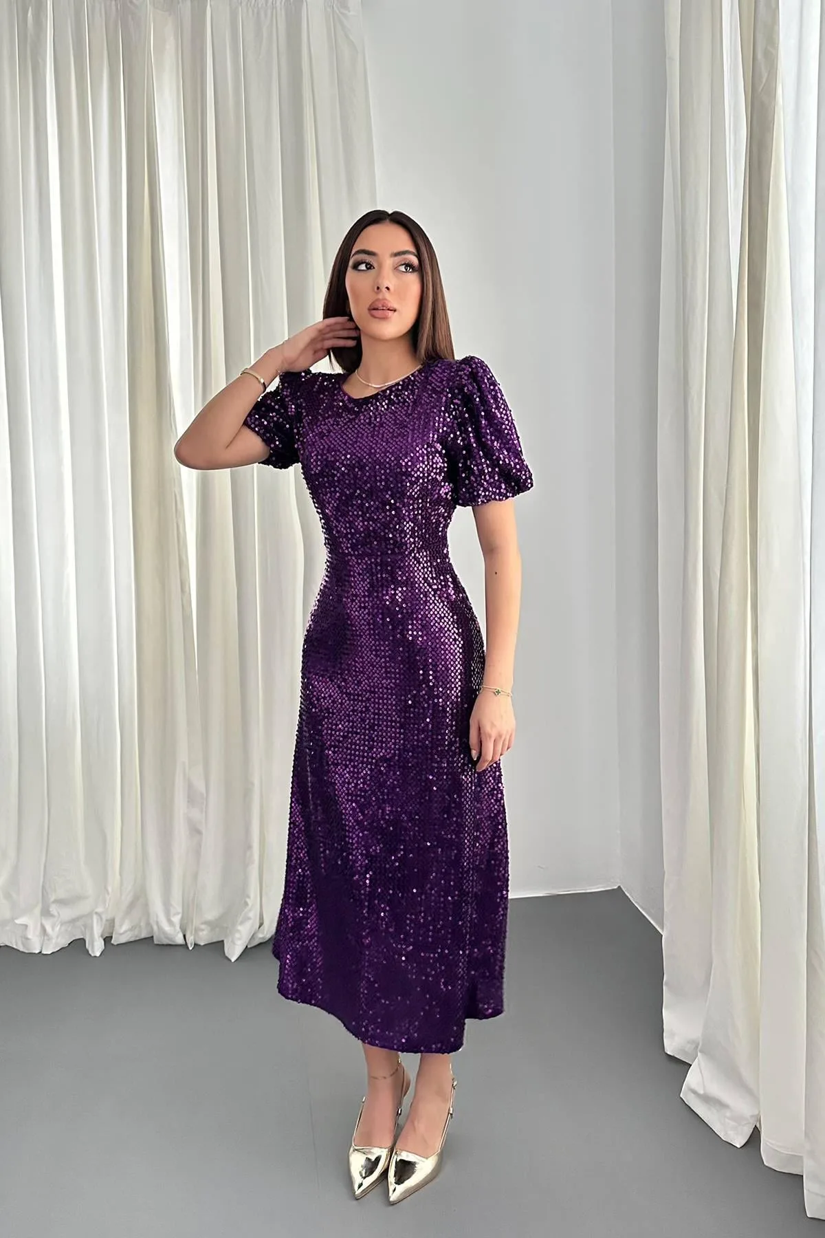 Mor Pulpayet Elbise - Mor – Mor, L