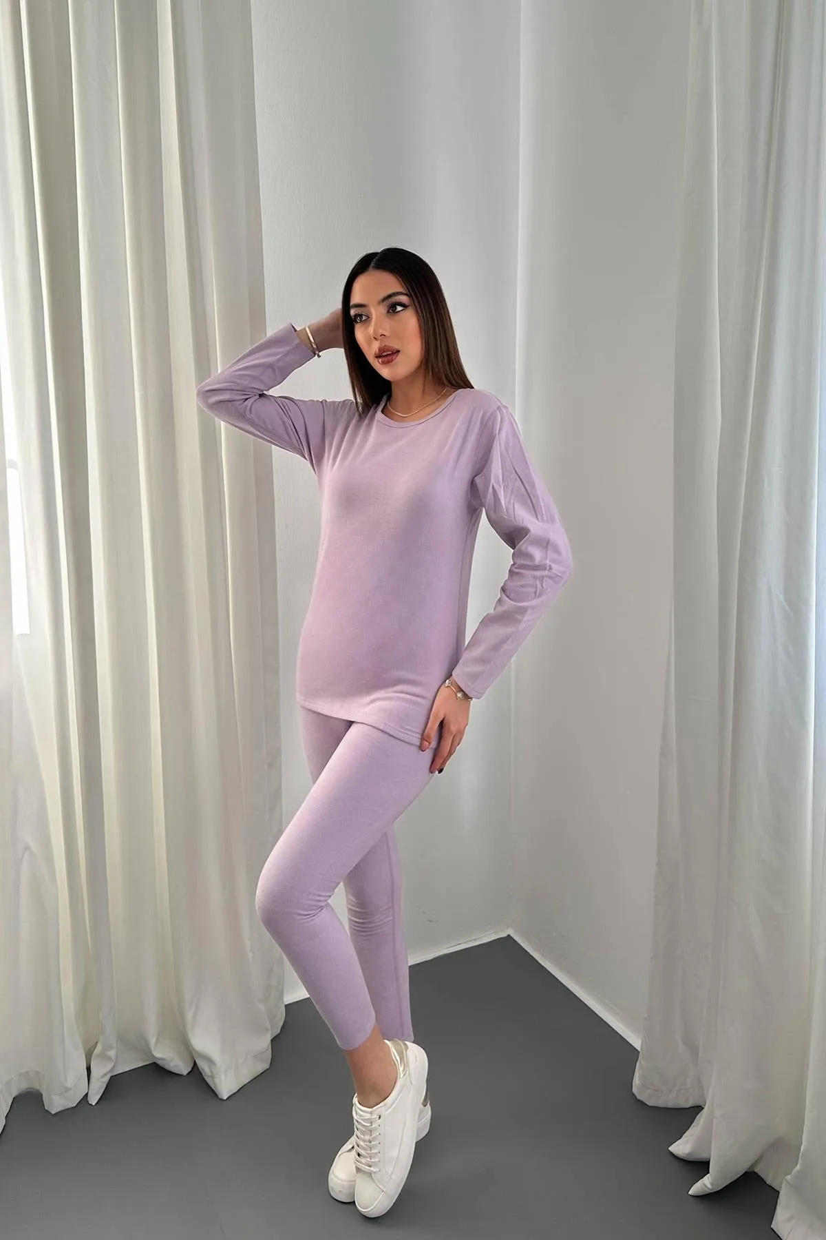 Lila Çift Taraflı Termal Takım - Lila – Lila, XL