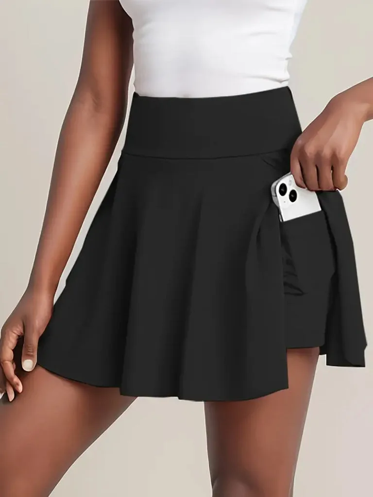 Kadın Yüksek Bel Cepli Sandy Short Etek, 35743 - Siyah – Siyah, S-M