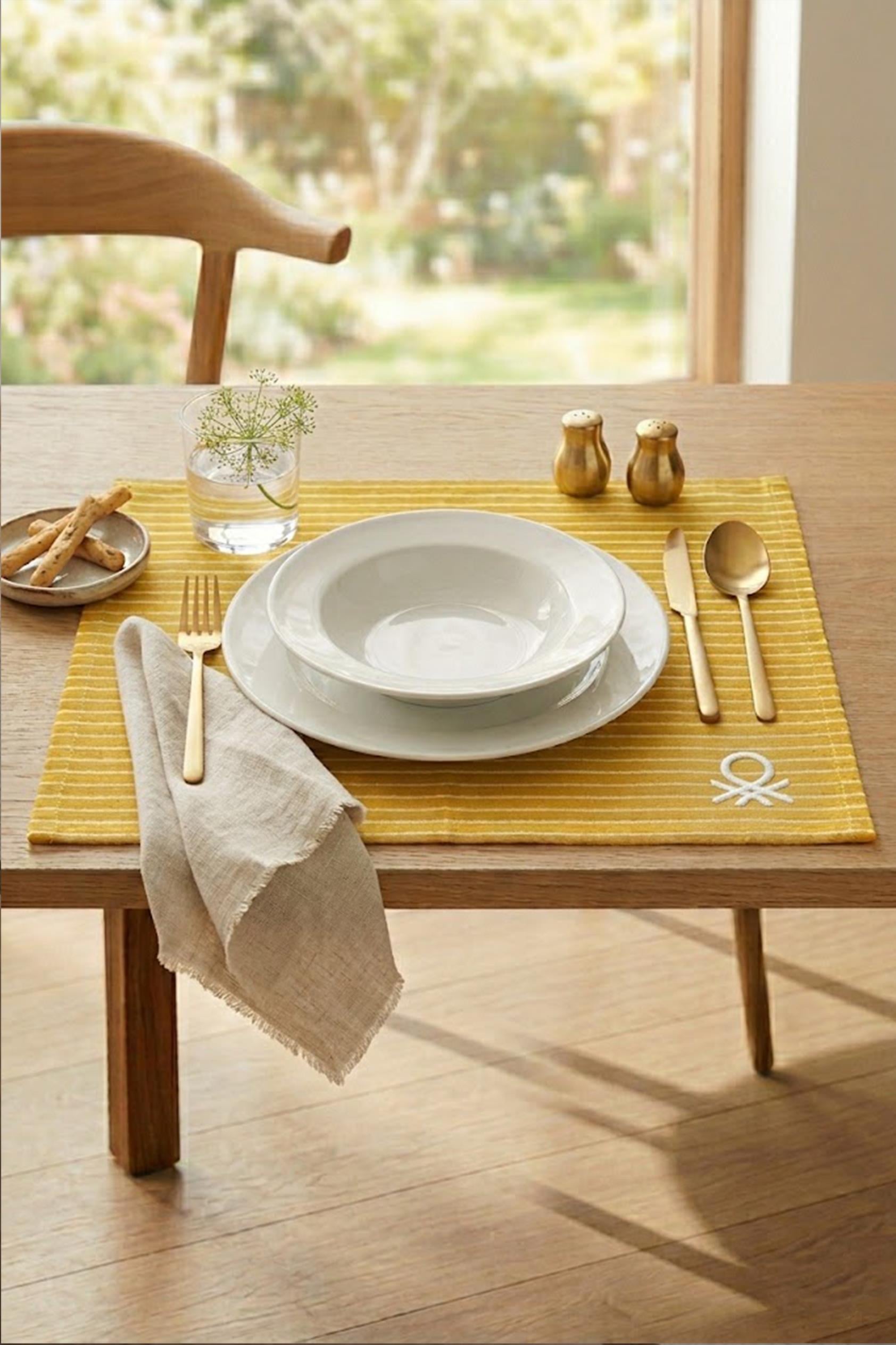 Be-28460-Ye Sarı Amerikan Servis Çizgili 4 Lü 33,50 Cm - SARI