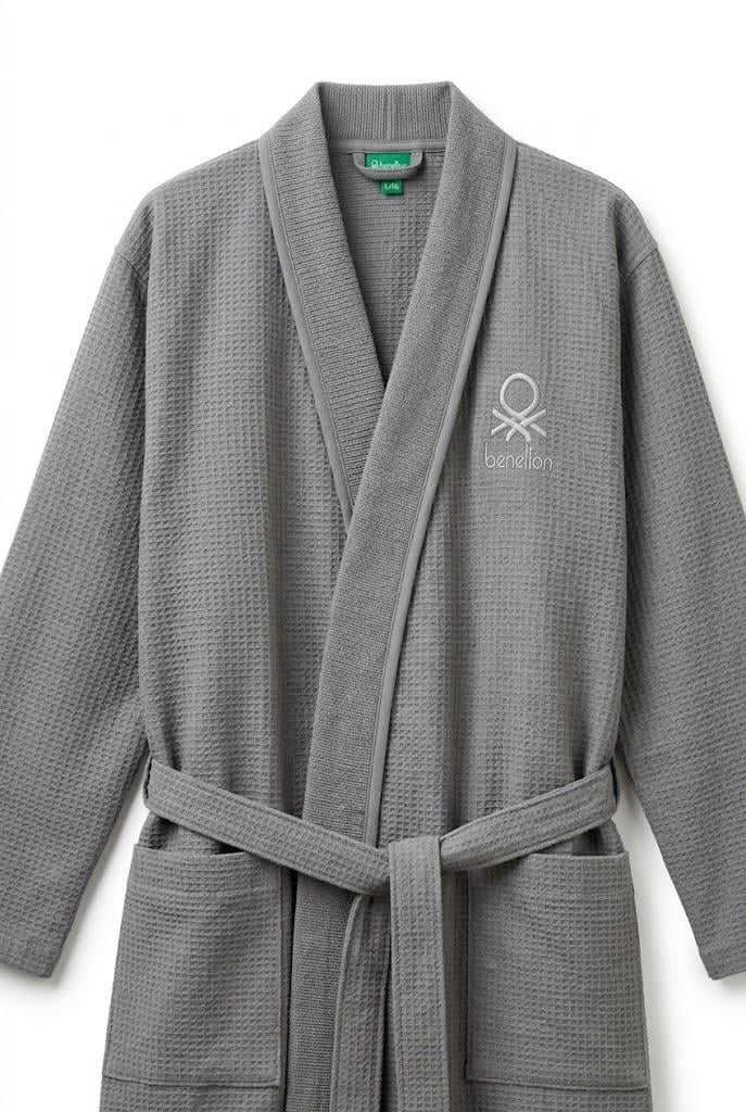 Be-Wfb007-Dgy %100 Pamuk Koyu Gri Bornoz - KOYU GRİ