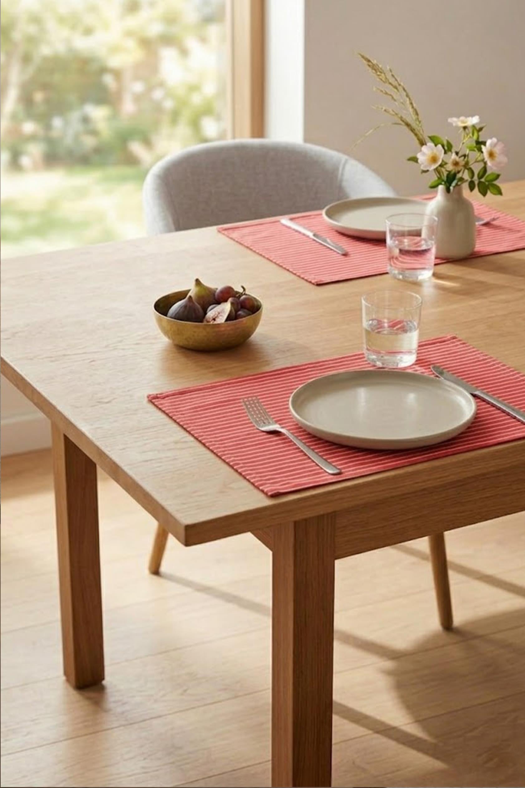Be-28460-Rd Kırmızı Amerikan Servis Çizgili 4 Lü 33,50 Cm - KIRMIZI
