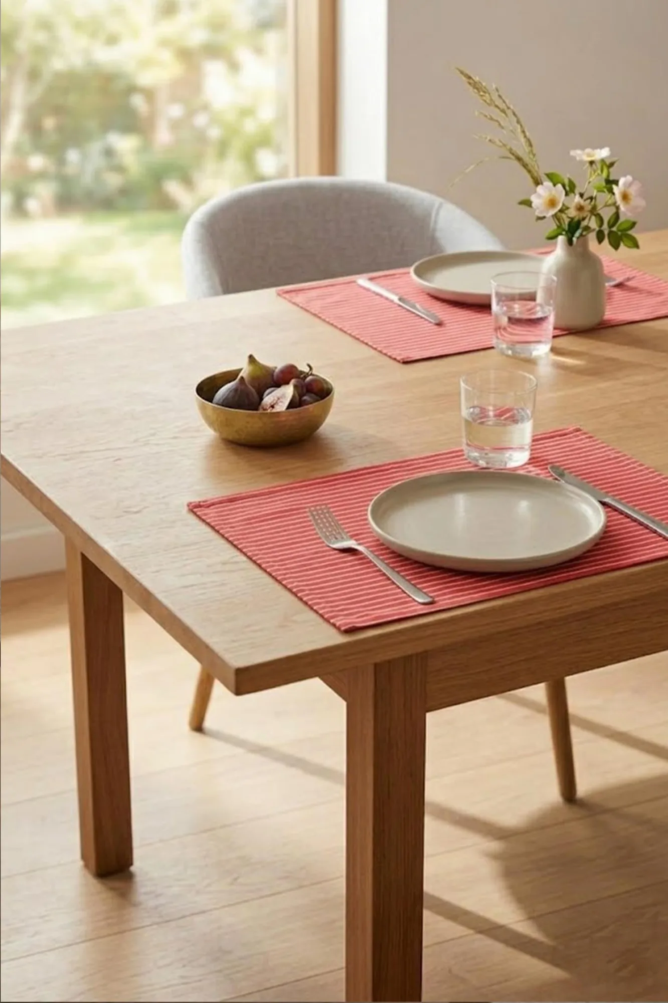 Be-28460-Rd Kırmızı Amerikan Servis Çizgili 4 Lü 33,50 Cm - KIRMIZI