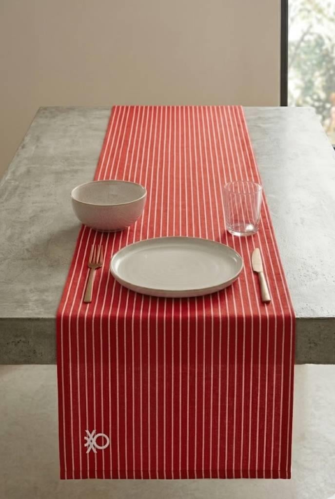 Be-28458-Rd %100 Pamuk Kırmızı Çizgili 40*140 Cm Runner - KIRMIZI