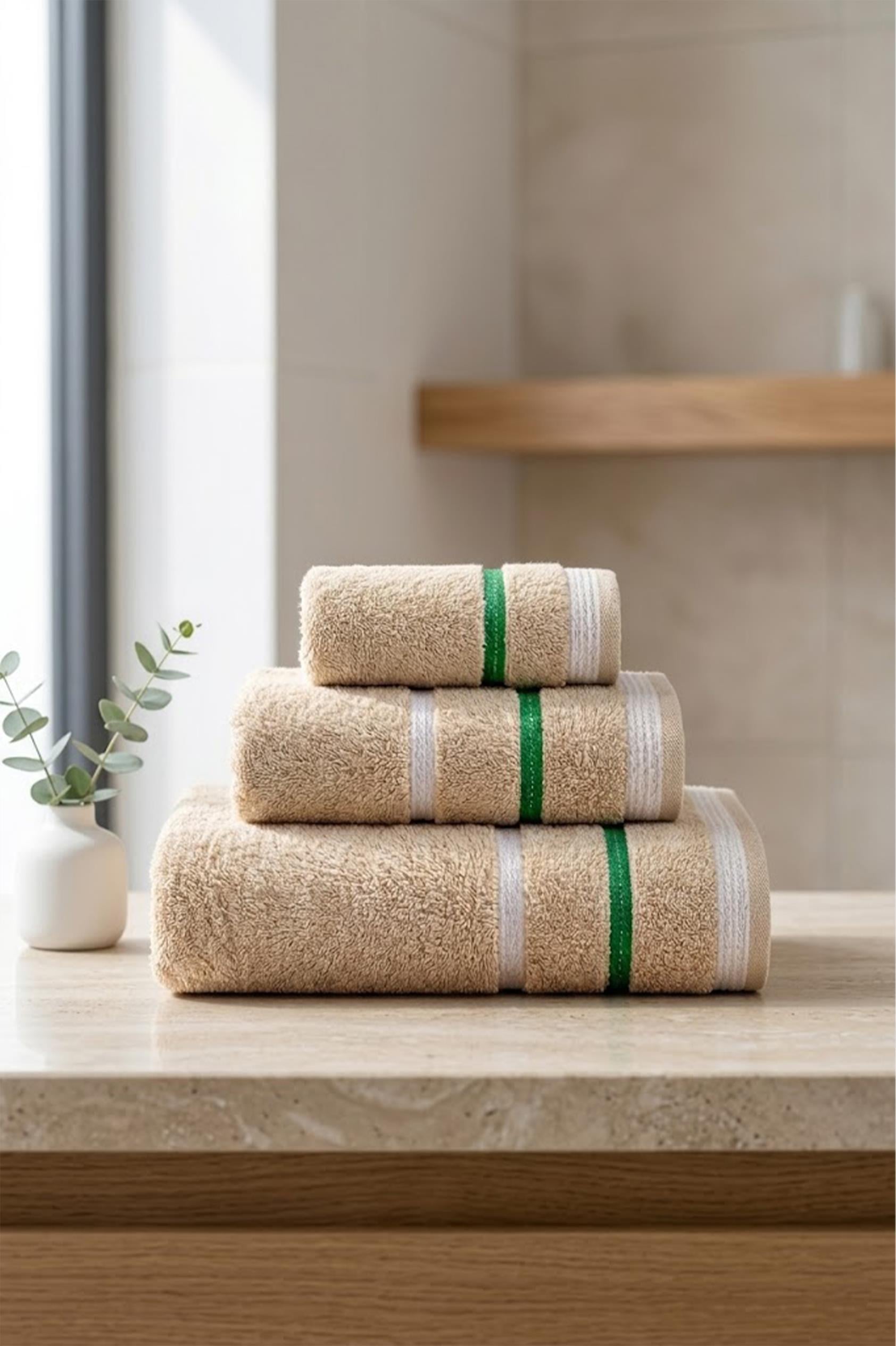 Be-0927-Bg %100 Pamuk Bej 70X140 Cm Banyo Havlusu - BEJ
