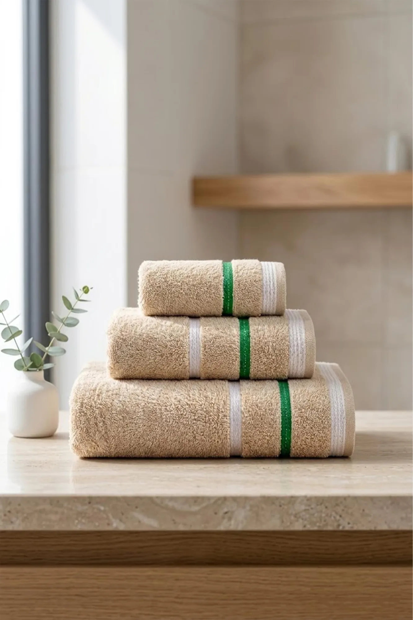 Be-0927-Bg %100 Pamuk Bej 70X140 Cm Banyo Havlusu - BEJ