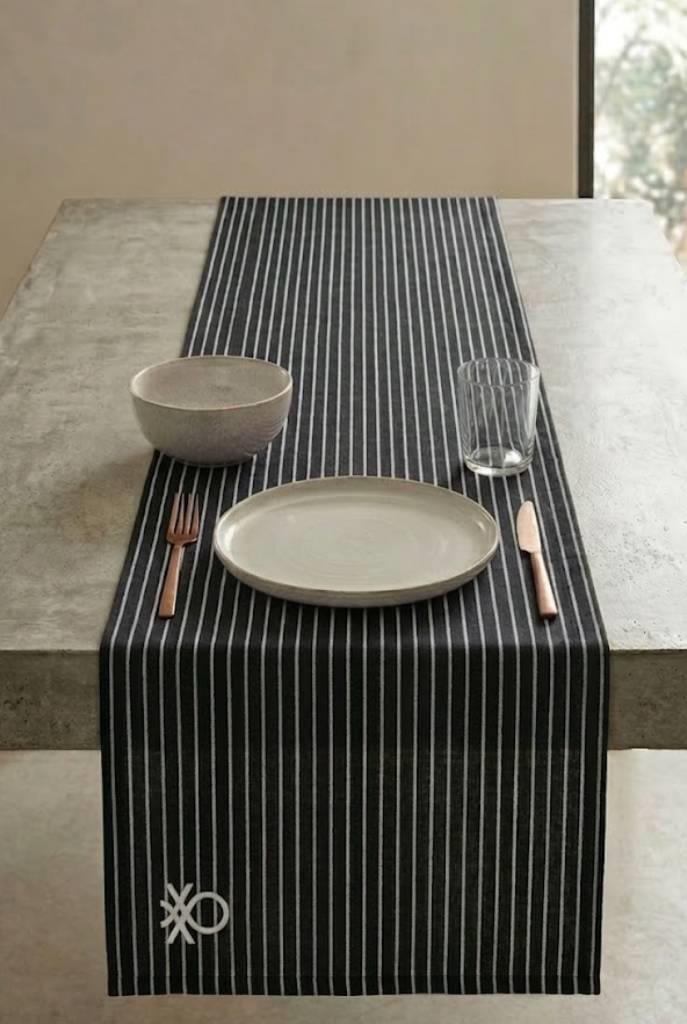 Be-28458-Bk %100 Pamuk Siyah Çizgili 40*140 Cm Runner - SİYAH