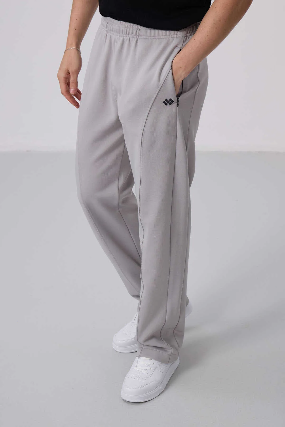 Tommylife Toptan Yüzeyi Dokulu Standart Fit Palazzo Erkek Pantolon 82171 Siyah - Siyah – Siyah, M