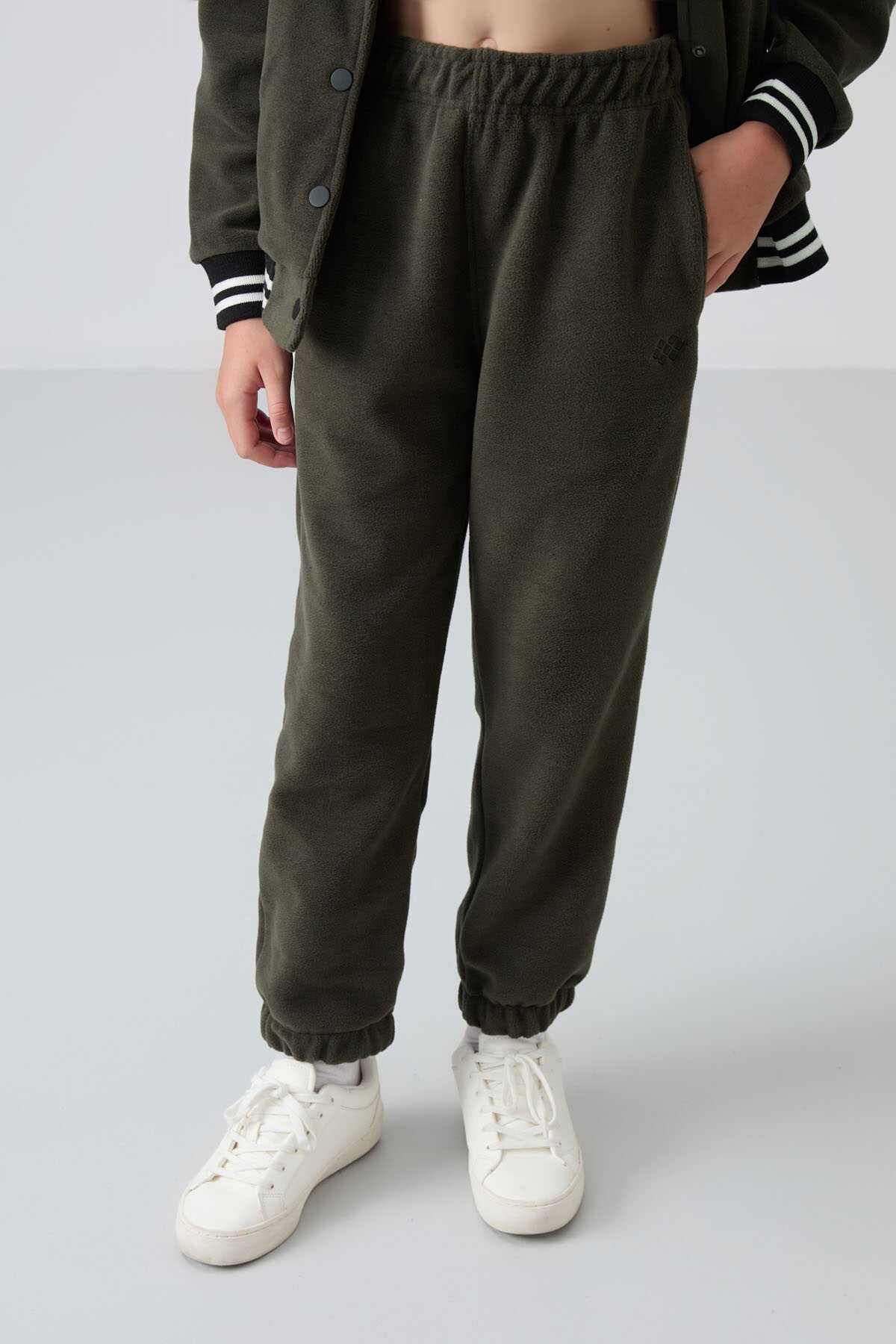 Tommylife Toptan 7-15 Yaş Jogger Standart Kalıp Kız Çocuk Eşofman Alt 75155 Haki - HAKİ
