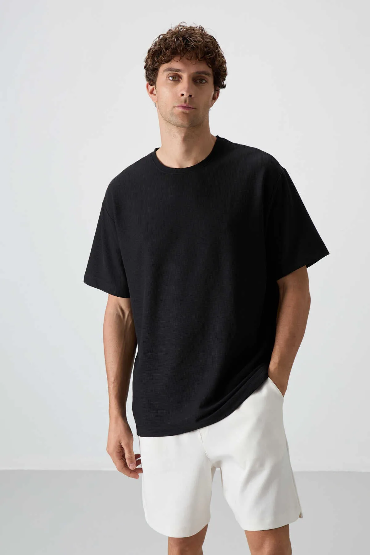 Tommylife Toptan O Yaka Oversize Basic Erkek T-Shirt 88379 Siyah - SİYAH – Siyah, M