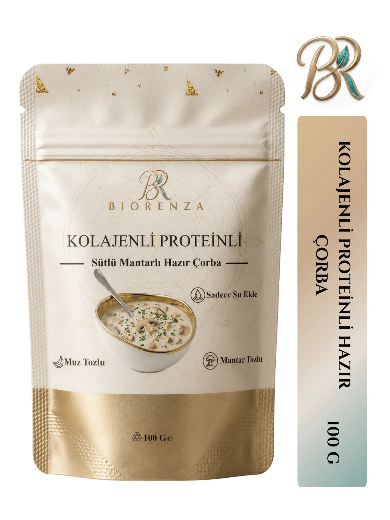 Kolajenli Proteinli Sütlü Mantarlı Hazır Çorba Toz Çorba Karışımı 100 G